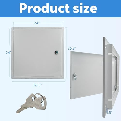 24x24 Drywall Access Panel 1.2mm Galvanized Steel w/Key Lock - Image 2