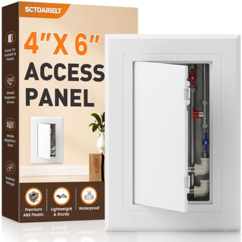 4 x 6 Inch Access Panel for Drywall and Ceiling, ABS Plumbing Access Door by Sctoarielt