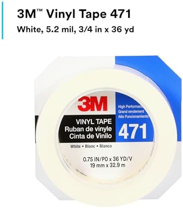 3M Vinyl Tape 471, 3/4 in x 36 yd, 5.2 mil, 1 Roll, Paint Alternative - Image 2