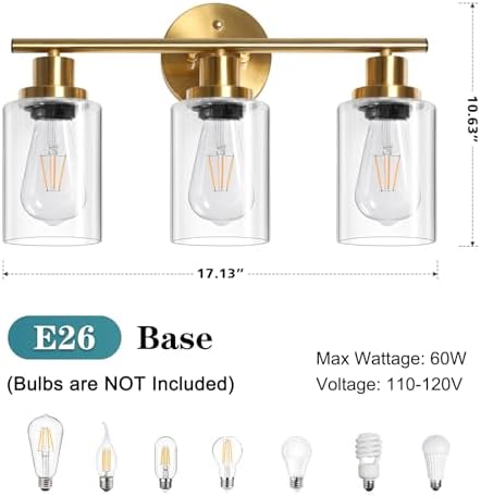 Unicozin Modern Bathroom Light Fixtures, 3 Light Vanity Lights, Living Room - Image 3