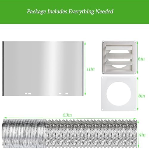 Dryer Vent Kit with Hose, Duct Connector, Dryer Vent Cover Outside Connector - Image 2