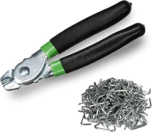 Hog Ring Pliers Kit 200 pc 3/4" Galvanized Hog Rings by Unknown