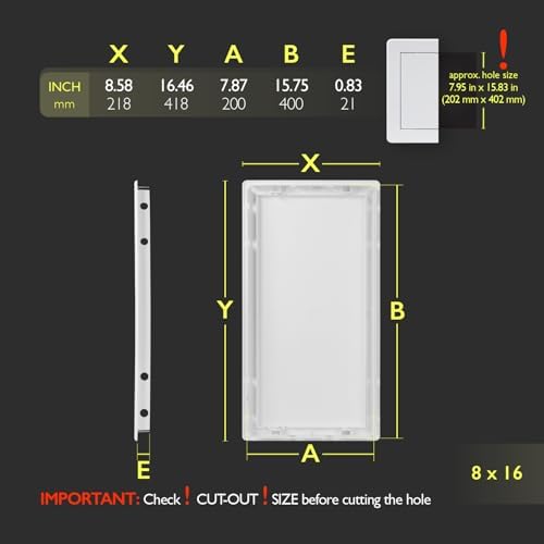 8x16 Access Panel for Drywall and Ceiling – White ABS Plastic Door Panel - Image 2