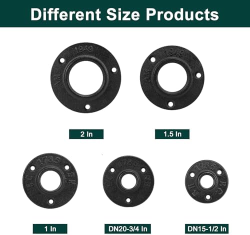 Industrial Pipe Floor Flange, Heavy Duty Malleable Iron Pipe Fittings, Wall - Image 5