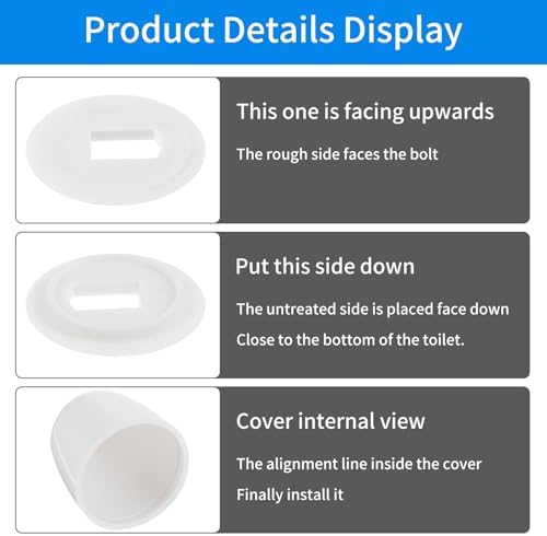 6 Pcs Toilet Bolt Caps, Push-On Bowl Covers 1.44" Snap-On Floor Screw Cap - Image 3