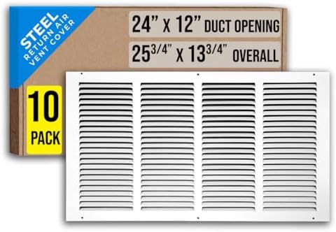 Fits 24x12 Duct Opening | Steel Return Air Grille by Handua | Vent Cover Grill by Handua