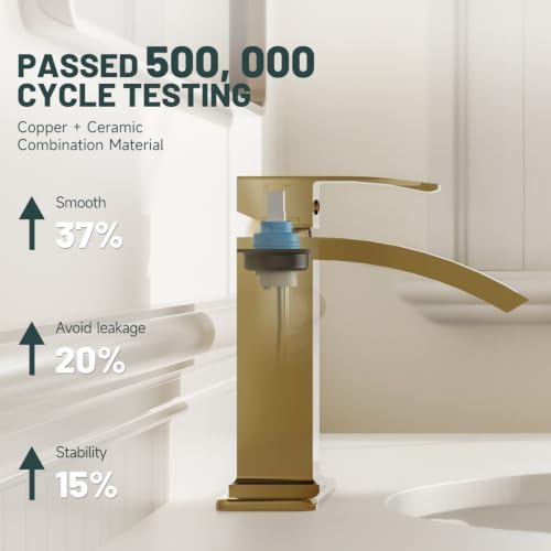 Brushed Gold Waterfall Bathroom Faucet - Image 5