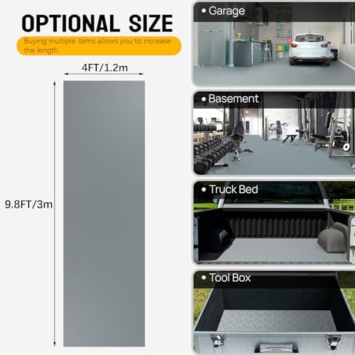 Industrial PVC Diamond-Plate Surface Matting, 4FT×9.8FT Anti-Slip Floor Mat Roll - Image 5