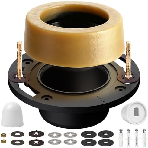 Extended Toilet Flange and Extra Thick Wax Ring Kit by boeemi