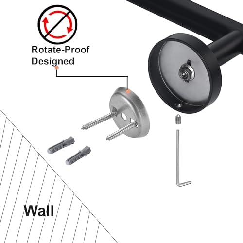 Matte Black SUS304 Stainless Steel Bath Towel Bar Single Bars Towel Rack Rod - Image 7