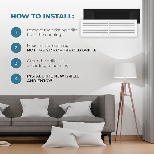 Rustproof 30 x 8 Inch Aluminum Vent Cover – Quiet Return Air Grille - Image 5
