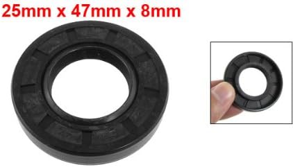 uxcell Metric Rotary Shaft Oil Seal 25x47x8mm TC Double Lips Rubber - Image 2
