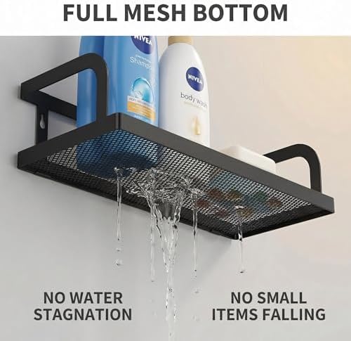 PUSDON 2-Pack 16.5" Extra Long Slim Hollowout Shower Caddy, Wall Mount Spice - Image 6