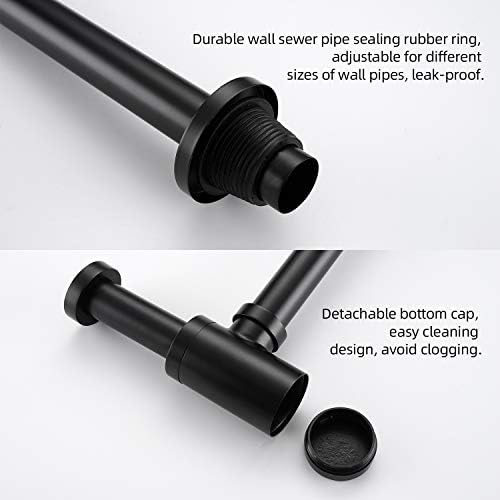 Bathroom Sink Stopper P-Trap Complete Set Adjustable 1-1/4 Sink Drain Kit Tube - Image 3