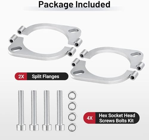 EVIL ENERGY 3.5 Inch Split Flange Repair Kit, Exhaust Flat Oval Flange - Image 7