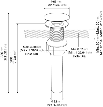 KAIYING Pop Up Drain Without Overflow, Bathroom Vessel Sink Drain - Image 6