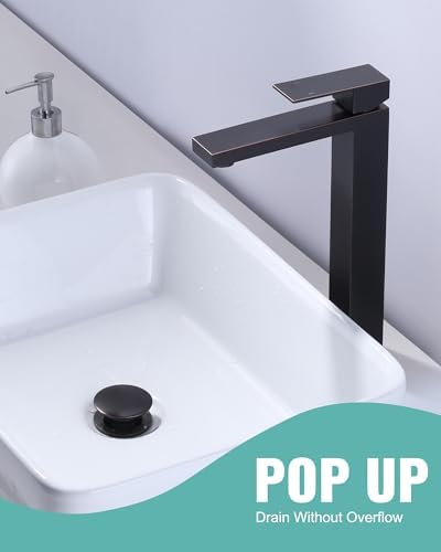 Bathroom Sink Drain Without Overflow, ARCORA Oil Rubbed Bronze Pop Up Drain - Image 6