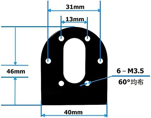 Black 37mm DC Gear Motors Mounting Bracket, Iron Anti-Rust Gearbox L-Shape - Image 3