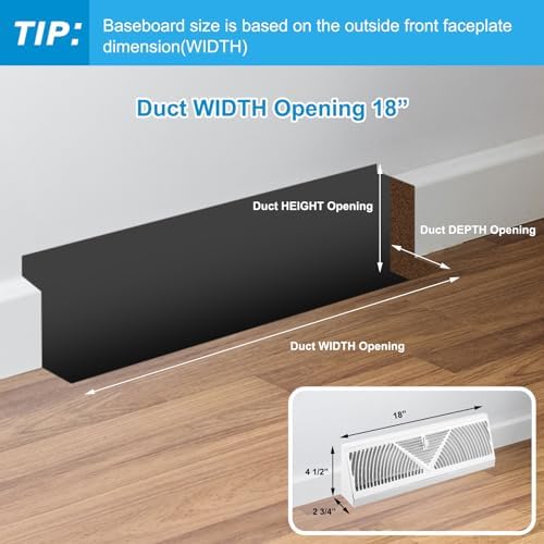 Yaocom 2 Pack Baseboard Register Vent 18 Inch Air Vent Covers - Image 2