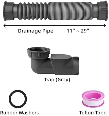 Low Profile 1-1/2 Inch Bathtub Shower Drain Pipe - Image 2