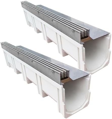 Slot Channel Drain with Stainless Steel Drain Grate Heavy Duty Durable Hidden by Unknown