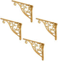 Shelf Brackets 6 Inch 4 Pack Heavy Duty Antique Gold Wall Bracket Victorian by khtumeware