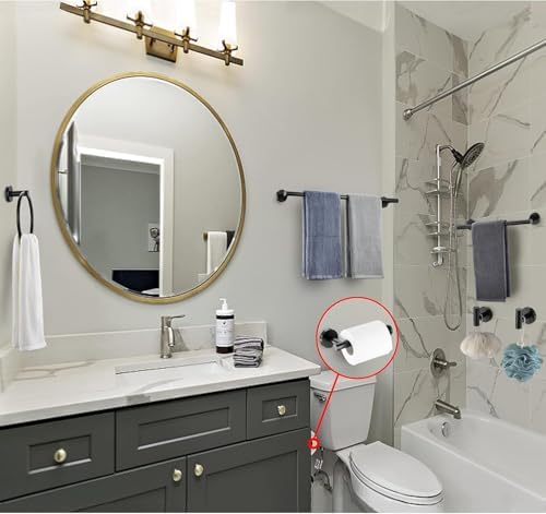 6 Pieces Matte Black Bathroom Hardware Accessories Set, SUS304 Stainless Steel - Image 2