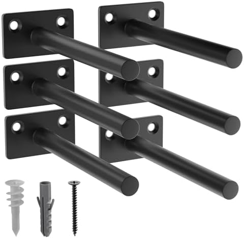 LEOPO 6-Pack 5 inch Floating Shelf Brackets, Hidden Shelf Bracket by FinestHomeDecor