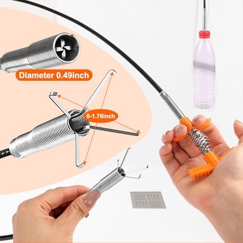 61 Inch Drain Snake Hair Drain Clog Remover Tool, Flexible Sink Snake Drain - Image 2