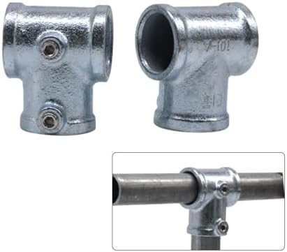 4Pcs Galvanized Pipe Fittings Single Socket Tee Steel Pipe Pipe Clamps Fits 1 - Image 2
