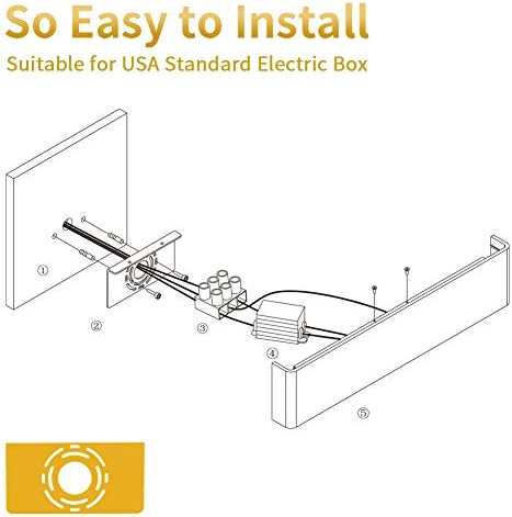 Aipsun 15.8in Matte Black Modern Vanity Light Up and Down LED Vanity Light - Image 7