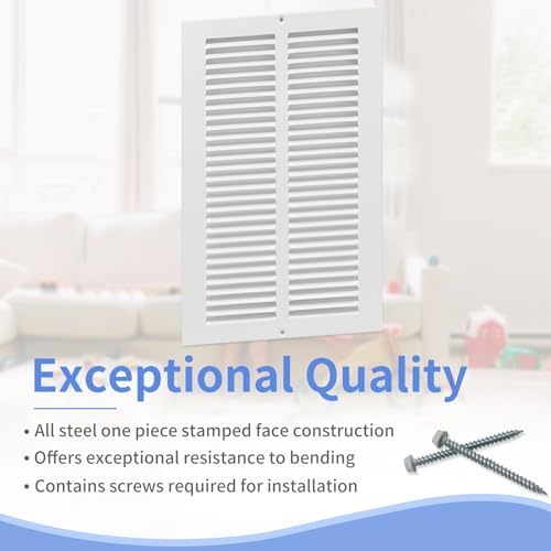 Howeall 8"W x 14"H Steel Return Air Grille, Air Return Vent Cover - Image 2