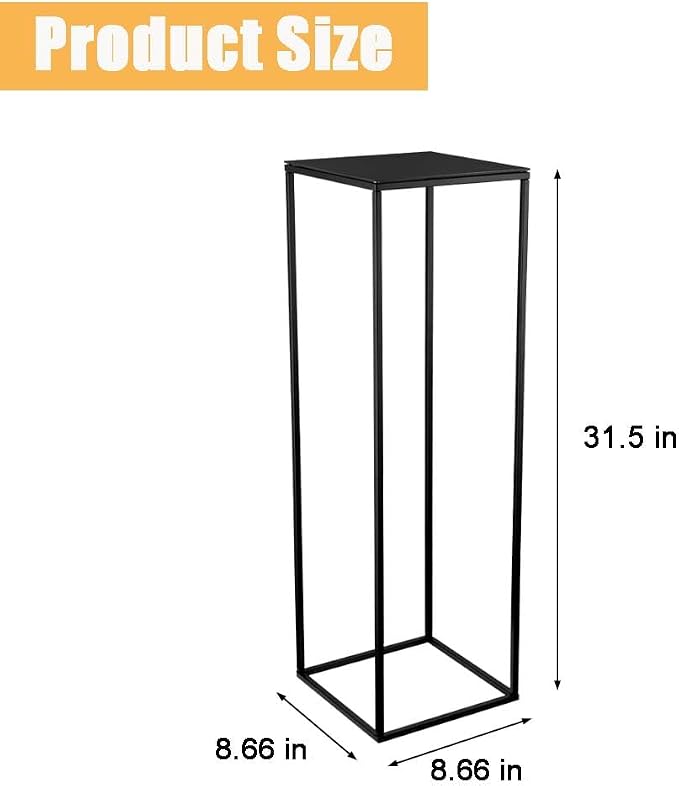 31.5inch 2 pcs Column Vases Metal Flower Stand Black Wedding Centerpieces - Image 6