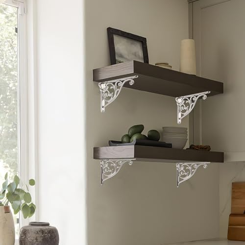 Khtumeware 4 Pack Brushed Satin Nickel Shelf Bracket 8 Inch, Decorative Brackets - Image 4