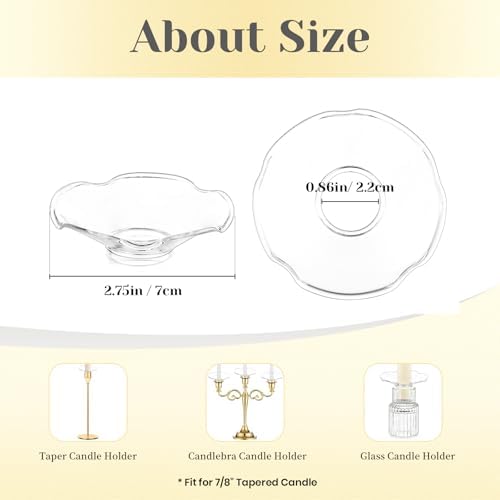 Hewory Glass Bobeches for Candlesticks - Image 3