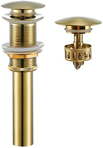 Bathroom Sink Drain Without Overflow Polished Gold, Bath Faucet Vessel Vanity by SWHYGER