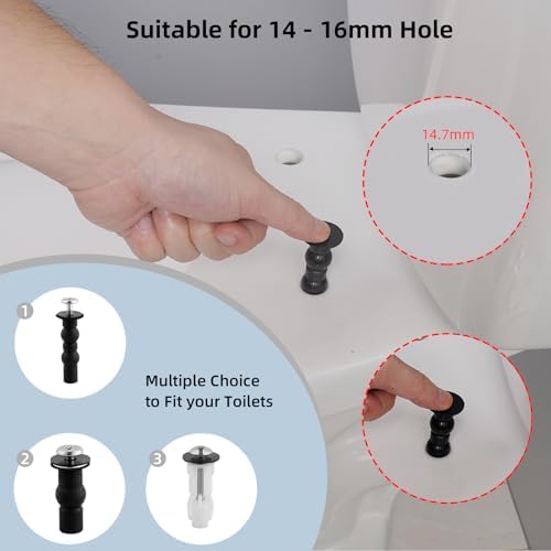 Hibbent Universal Toilet Seats Screws and Bolts, Metal Toilet Seat Hinges Bolt - Image 2