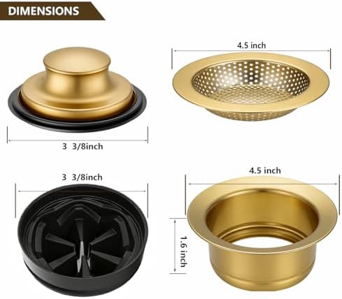 Garbage Disposal Flange 5-Piece Kit, 3.5" Putty-Free Leak-Proof Sink Stopper by - Image 2