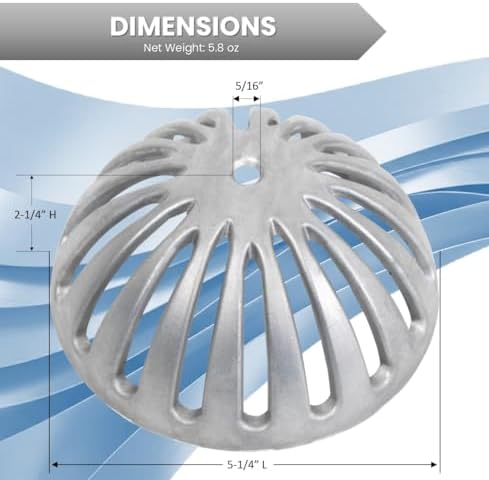 Leyso Heavy Duty Aluminum Dome Floor Drain Cover and Drain Strainer, Removable - Image 2