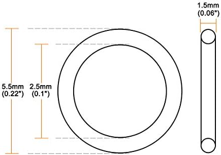 uxcell Silicone O-Rings, 5.5mm OD 2.5mm ID 1.5mm Width VMQ Seal Gasket - Image 4