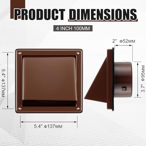 Gisafai 4 Inch Dryer Vent Cover Outdoor - Image 2