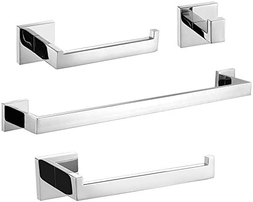 TURS Bathroom Accessories 4-Pieces Bathroom Hardware Set Polished Chrome Towel by TURS