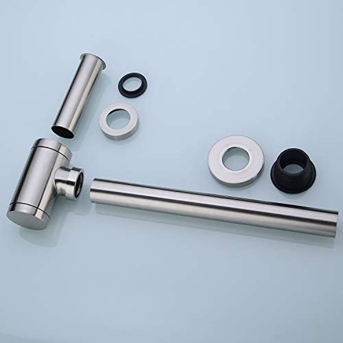 Brass Round Bottle P Trap, Basin Sink Waste Trap Drain Tube Kit Adjustable - Image 5