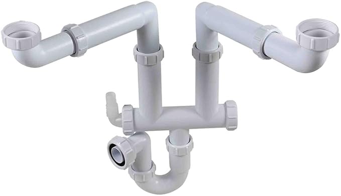 Talea Double Kitchen Sinks Drain Pipe Kit Drain Pipe Rear Hard Tube by HOME