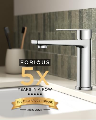 FORIOUS Single Hole Bathroom Faucet Chrome, Commercial Faucet - Image 6