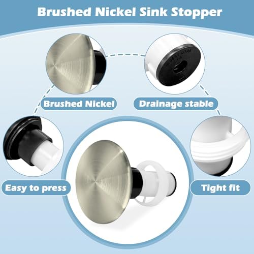 972-098J Plumbing-Equipment Brushed Nickel Drain Sink Stopper - Image 3