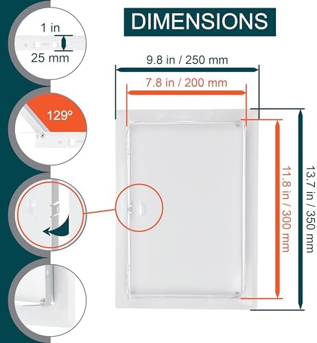 8" x 12" White Metal Access Panel - Image 2
