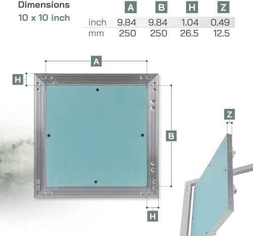 Vent Systems 10" x 10" Inch Aluminum Drywall Access Panel – Recessed Metal - Image 2