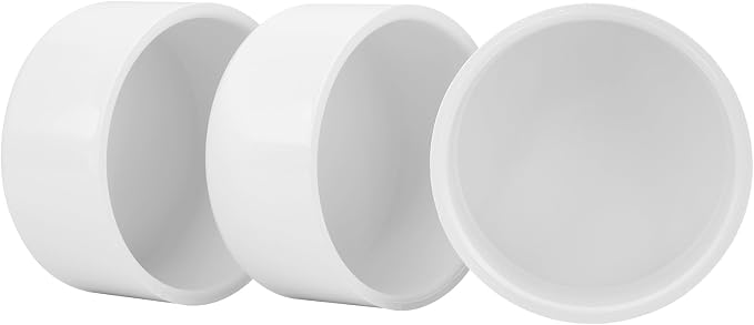 3 Pack 4" PVC Pipe End Cap Fitting, Schedule 40 Furniture Grade 4" PVC Pipe End - Image 5
