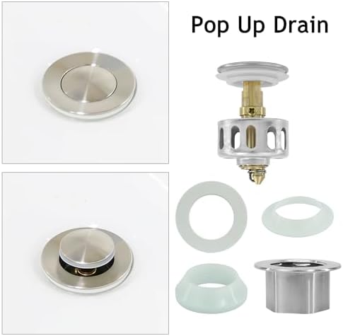 Bathroom Sink Drain, 2 Pack Drain Stopper Without Overflow, Small Cap Pop Up - Image 6